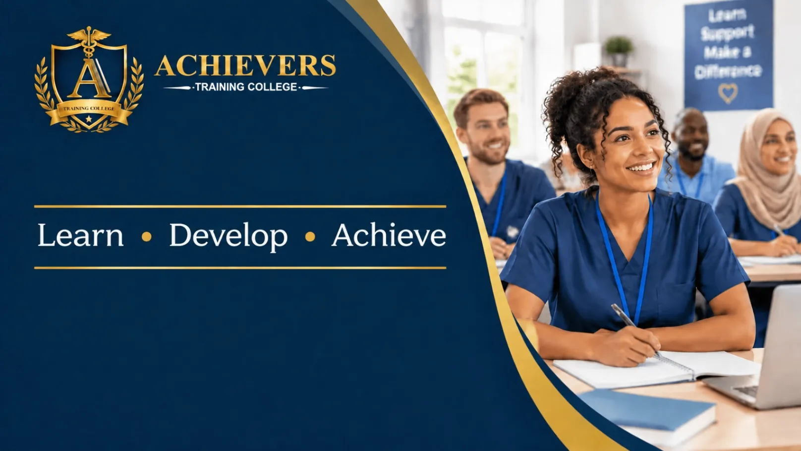 Achievers Training College learners engaged in a classroom session